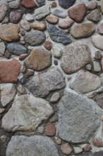 Irregular rough stones with rich texture in a wall