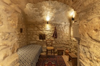 Monks' rooms at Hosios Lukas Monastery, UNESCO World Heritage Site in Steiri, Greece