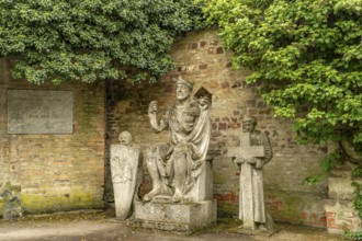 Statues of the Franconian-Salian emperors in the cathedral garden of Speyer, Rhineland-Palatinate,