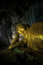 Cave with Buddha Statues, Tham Phra Non, Reclining Buddha Cave, Wat Ao Noi, Prachuap Khiri Khan,