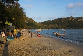 Scenic beach, sunset, Prachuap Khiri Khan, Prachuap Khiri Khan Province, Central Thailand, Thailand