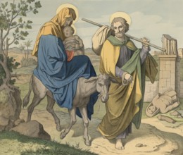 Biblical story, flight to Egypt, biblical event described in the Gospel of Matthew. She tells how