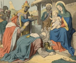 Biblical story, Adoration of the Magi from the East, a central motif in Christian art depicting the