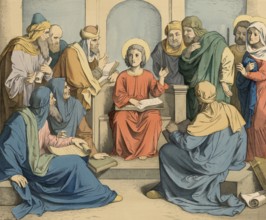Biblical story, the twelve-year-old Jesus in the temple, the twelve-year-old Jesus who stays in the