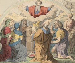 Biblical story, Noah's sacrifice of thanks, Noah, After the waters of the Great Flood receded and
