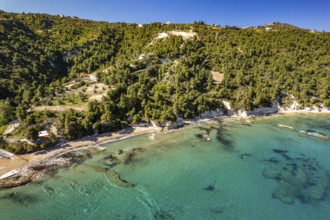 Soutsini beach near Kymi seen from the air, Euboea or Evia island, Greece