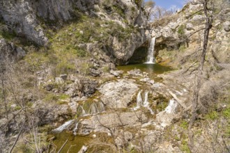 The Drymonas Waterfall on the island of Euboea or Evia, Greece