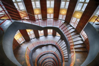 Interior view, staircase, round, Sprinkenhof office building, Free and Hanseatic City of Hamburg,
