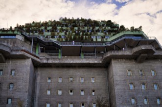 Climate-neutral faÃ§ade greening, Heiligengeistfeld, Hamburg Bunker, former anti-aircraft bunker,