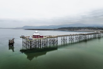 Garth Pier from a drone, Bangor, Wales, UK
