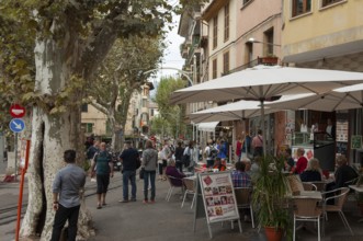 Street scene in Soller, Majorca, Spain