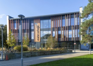 Modern architecture frontage of Exeter College further education college, Exeter, Devon, England,