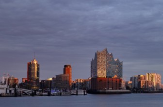 View over the Norderelbe to Elbe Philharmonic Hall, Elphie, Columbus House, Hafencity,
