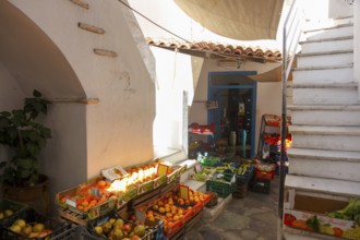 Alley in the old town of Naxos, Cyclades, Greece