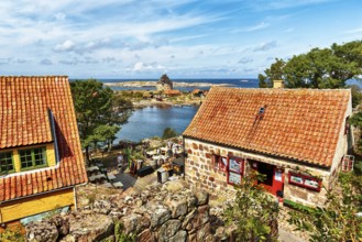 Small tower, Lille Tarn, view over a restaurant on FrederiksÃ¸ Island, Frederiksö, ChristiansÃ¸,