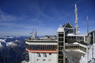 Mountain station of the Zugspitz cable car, Austrian side, municipality of Ehrwald, Reutte