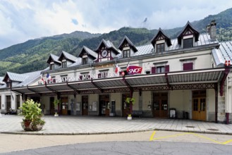 Old train station in town, Chamonix-Mont-Blanc, Haute-Savoie, France