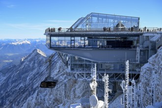 Mountain station of the cable car to the Zugspitze (2962 m), German side, Grainau municipality,