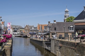 The main canal in Lemmer, Friesland province, the Netherlands
