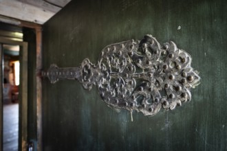 Wrought iron door lock, Maihaugen open-air museum with houses and objects from farms in