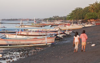 Fishing outrigger boats, Lovina, Bali, Indonesia