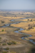 Wetland, landscape, aerial view of the Okavango Delta, near Maun, Okavango Delta, Botswana