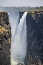 Water plunges into the depths, Victoria Falls and Gorge, Zimbabwe