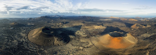 Panorama, MontaÃ±a Negra volcano and Caldera Colorada, picturesque volcanic landscape with volcanic