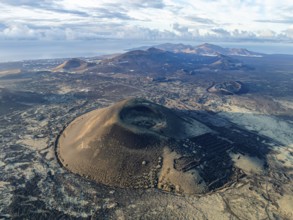 MontaÃ±a Negra volcano, picturesque volcanic landscape with volcanic craters and lava fields in