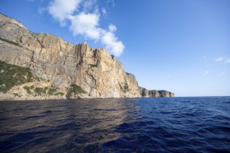Picturesque rocky coast, cliffs and blue sea, Golfo di Orosei, Baunei, Sardinia, Italy