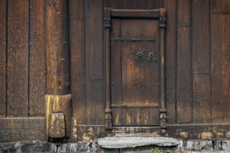 Wooden door, Garmo Stave Church, Maihaugen open-air museum with houses and objects from farms in