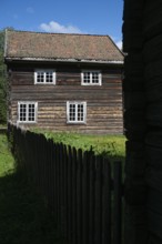 Wooden house on a historic farm, Maihaugen open-air museum with houses and objects from farms in
