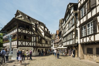 Timbered houses, La Petite France, Ill River, Strasbourg, Alsace, France