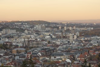 City view from Haigst down to the valley and city center Stuttgart Germany