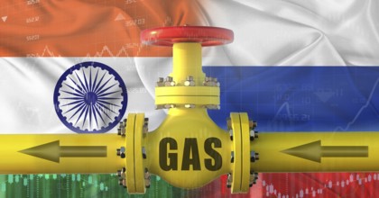 Russian gas export pipeline to India. Gas exports from Russia to India on financial chart