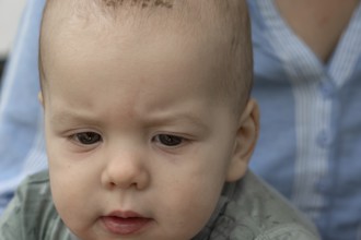 Portrait, baby at half a year, Mecklenburg-Vorpommern, Germany