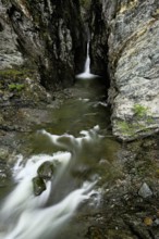 Small waterfall, Diosaz mountain river in the gorge, Gorges de la Diosaz, Les Houches,