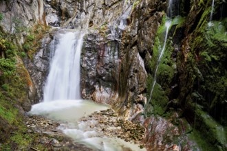 Waterfall in the Durnand Gorge, Les Valettes, Canton of Valais, Switzerland