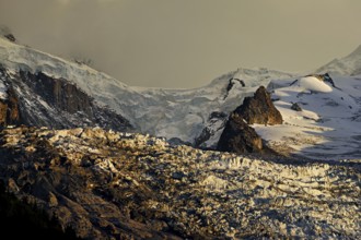 Glacier on the Mont-Blanc massif, Chamonix-Mont-Blanc, Haute-Savoie, France