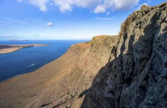View of steep cliffs by the sea, Mirador del RÃ­o viewpoint designed by artist CÃ©sar Manrique,