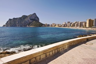 La Fossa-Levante Beach, Penon de Ifach landmark, Calpe Valencia, Costa Blanca, Spain