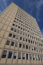 Facade of the heritage-protected PlÃ¤rrer Tower or EWAG Tower from the 1950s, Nuremberg, Middle