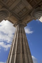 Detail of the outer portico of the Valhalla Memorial, built as a Greek temple in the style of a