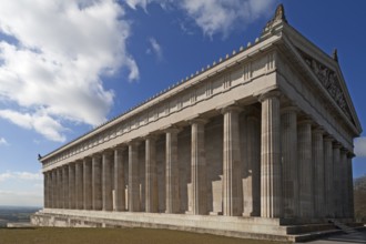 Valhalla Memorial was built as a Greek temple in the style of a Doric Peripteros, honoring