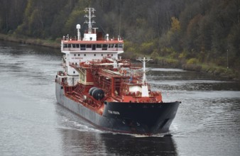 LNG tanker TITAN VISION sails in the Kiel Canal, NOK, Kiel Canal, Kiel Canal, Schleswig-Holstein,