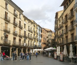 Historic buildings pedestrianised street Plaza Carlos Castel, leading off Plaza Torino, city centre