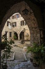 Picturesque medieval mountain village, Peille, near Monaco, Cote d'Azur, Alpes-Maritimes,