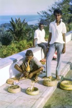 Snake charmer at Mount Faber, Singapore, southeast Asia, 1965