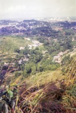 View over Bukit Purmei from Mount Faber towards city centre commercial area, Singapore, southeast