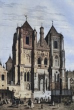 Regensburg Cathedral in front of the extension of the towers, around 1872, Bavaria, Germany,